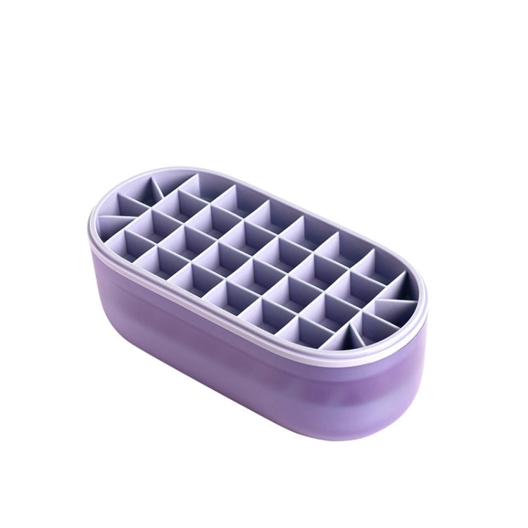Silicone Ice Tray Ice Box Homemade Complementary Food Ice Cube Mold Household Small Quick-Freezer,Style: Boxed (Purple)