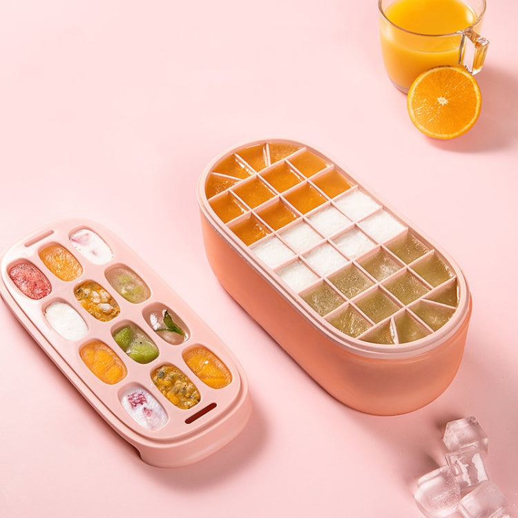 Silicone Ice Tray Ice Box Homemade Complementary Food Ice Cube Mold Household Small Quick-Freezer,Style: Boxed (Purple)