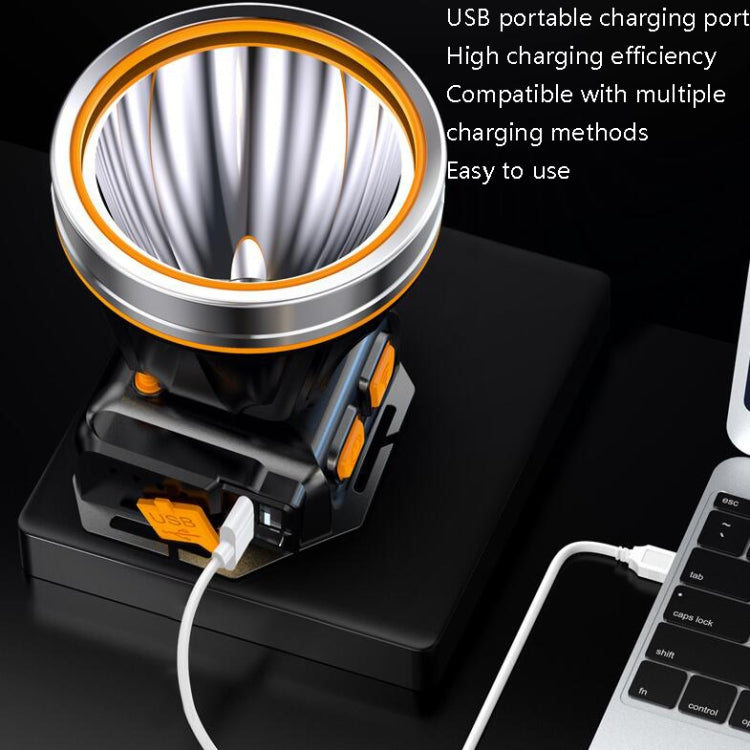 LED Night Fishing Charge Head Light Outdoor Camping Fishing Miner Light Searchlight Head-Mounted Flashlight With Charge Display, Colour: 32 Lamp Beads White Light