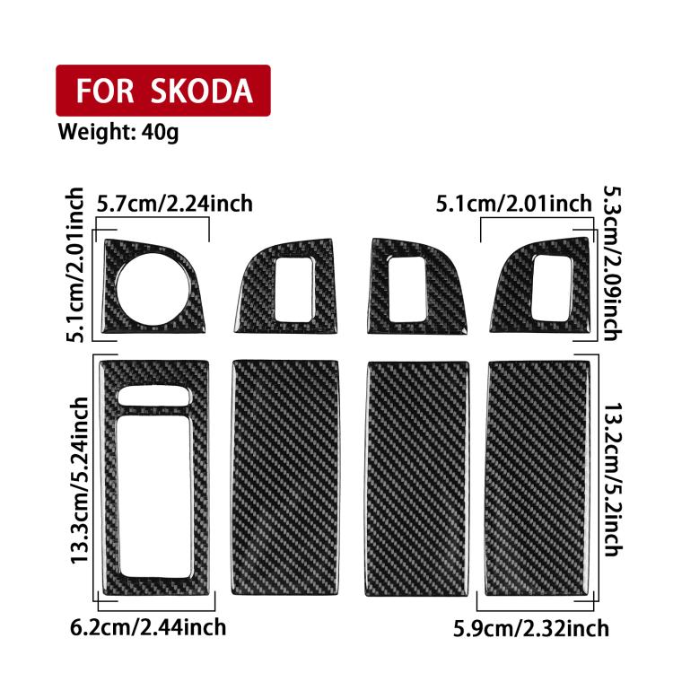 For 2017-2021 Skoda Octavia Right-Hand Drive 8pcs /Set Window Switch Panel Sticker