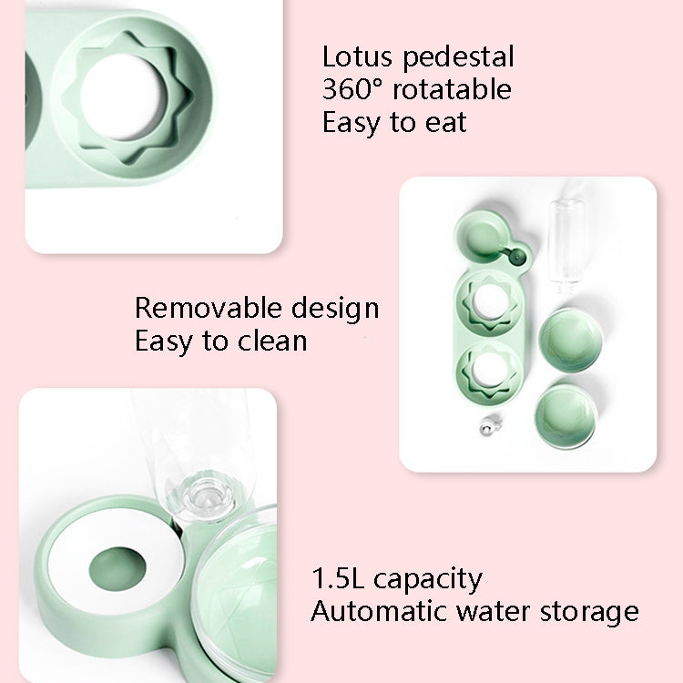 Dog Double Bowl Auto Pet Bowl Feeder Cat Drinking Water Dispenser