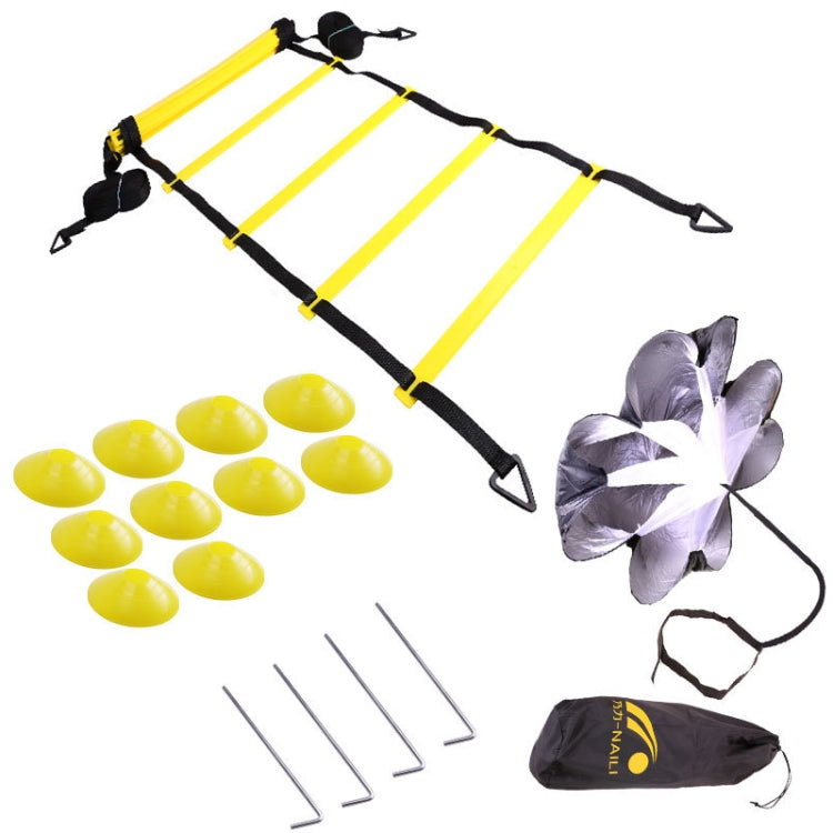 23 In 1 Football Training Agility Ladder + Logo Disc + Drag Umbrella Set