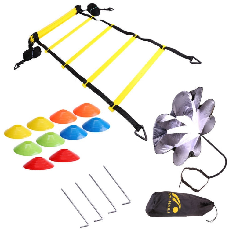 23 In 1 Football Training Agility Ladder + Logo Disc + Drag Umbrella Set