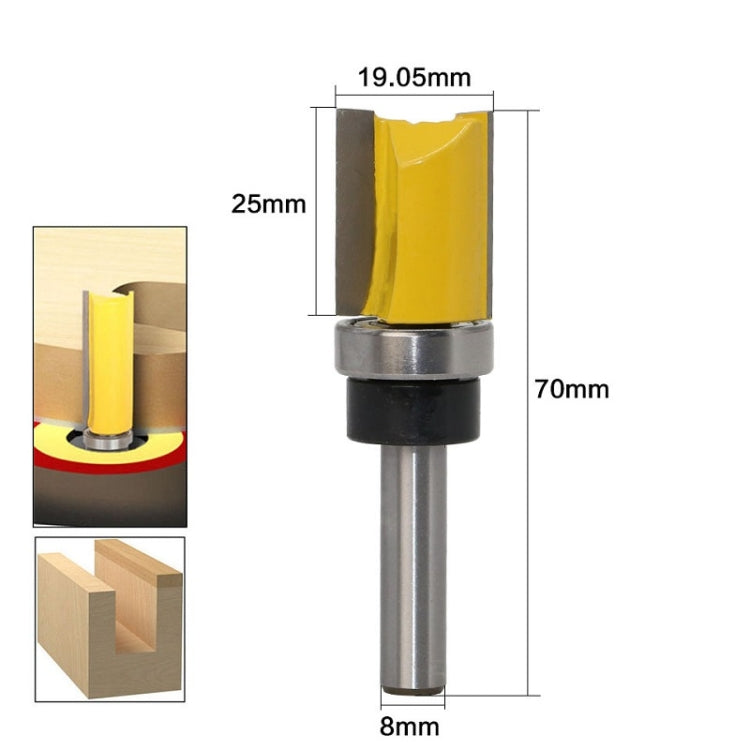 8MM Shank Copy Type Trimming Knife Straight Edge Engraving Machine Milling Cutter, Model: 8x3/4x25mm