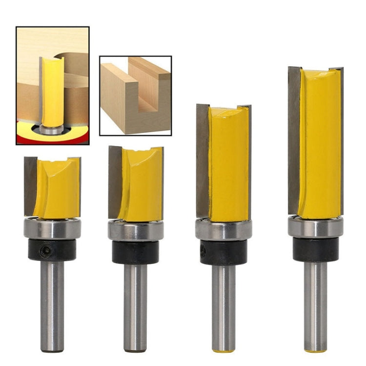 8MM Shank Copy Type Trimming Knife Straight Edge Engraving Machine Milling Cutter, Model: 4PCS/Set