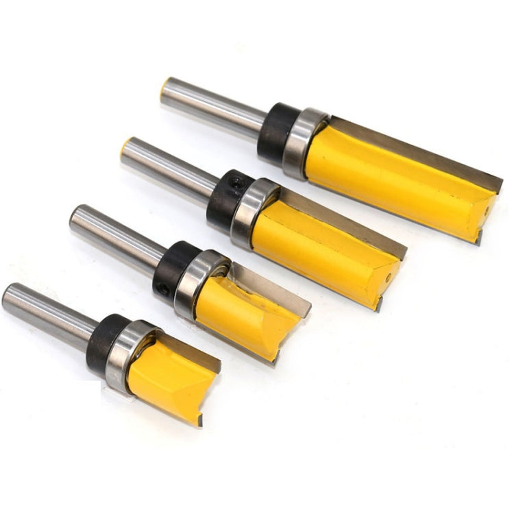 8MM Shank Copy Type Trimming Knife Straight Edge Engraving Machine Milling Cutter, Model: 4PCS/Set