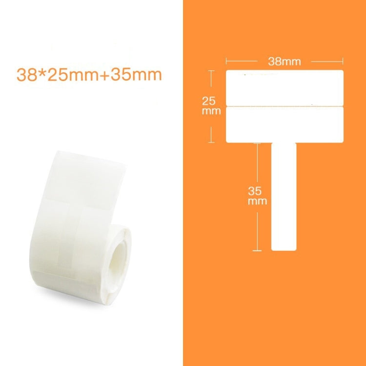 QR-285A Printer Thermal Sticker Paper Cable Label Paper 100 Sheet  T Type 38 x 25 + 35 (White)