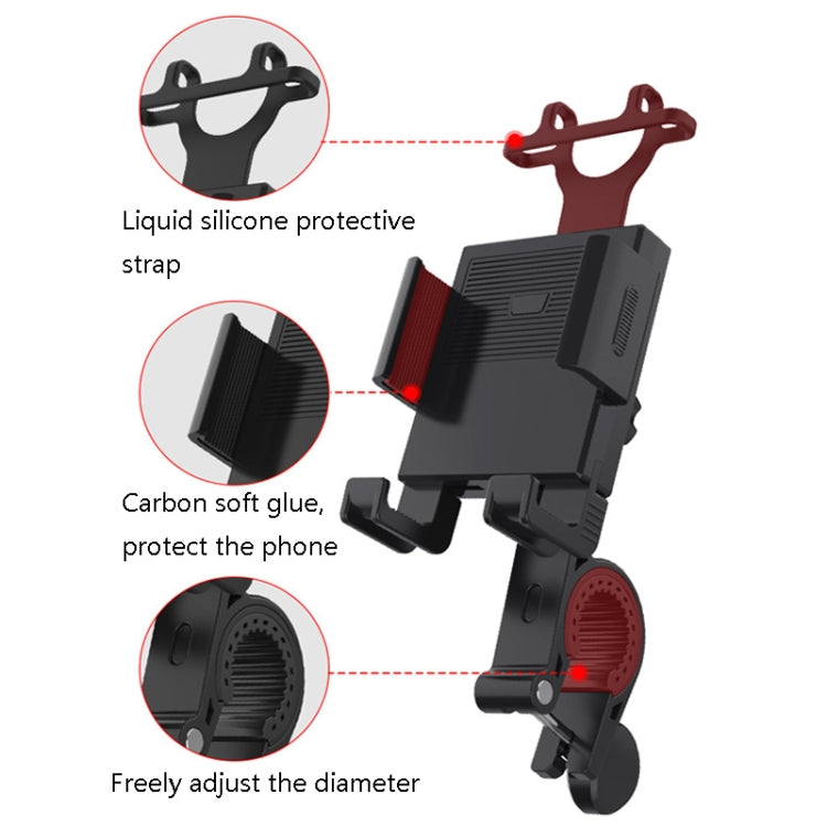 2 PCS Motorcycle Electrical Pedal Car Self-Lock Bracket Riding One-Button Shrink Mobile Phone Holder