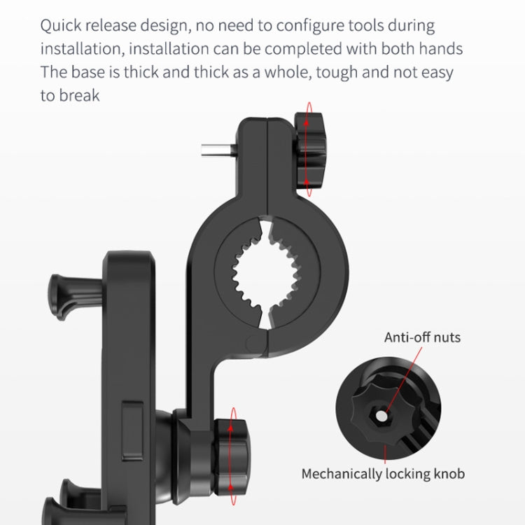 2 PCS Motorcycle Electrical Pedal Car Self-Lock Bracket Riding One-Button Shrink Mobile Phone Holder