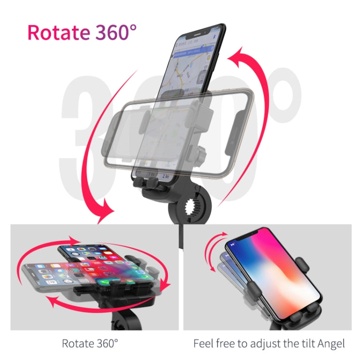 2 PCS Motorcycle Electrical Pedal Car Self-Lock Bracket Riding One-Button Shrink Mobile Phone Holder