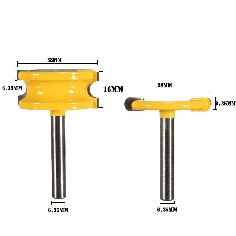 2 PCS/Set Floor Jigsaw Woodworking Tenon Cutter Trimming Engraving Machine Milling Cutter, Model: 1/4 Handle