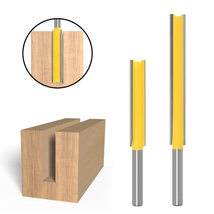 1/4 Handle Extended Double-Edged Straight Knife Trimming Machine Cutter Head, Model: 1/4x3/8x50mm