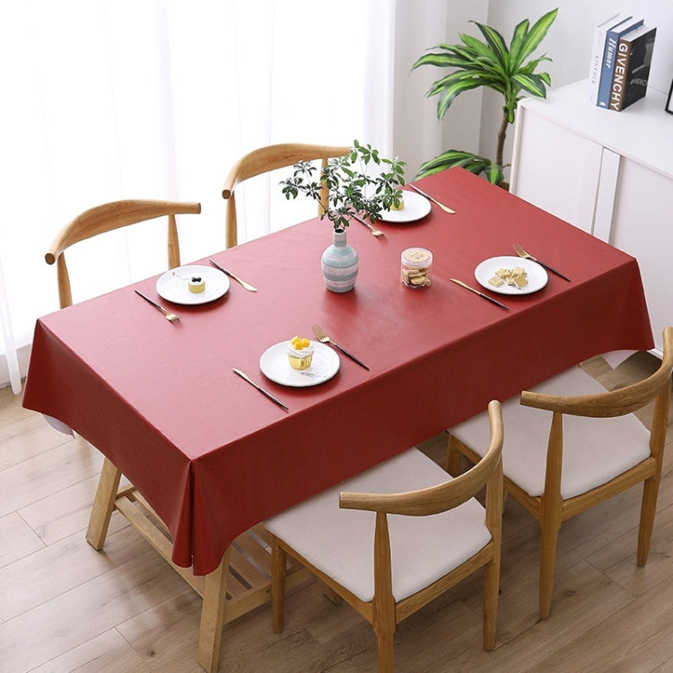 140x220cm  Solid Color PVC Waterproof Oil-Proof And Scald-Proof Disposable Tablecloth