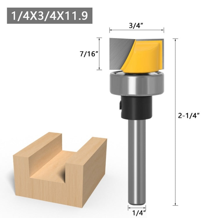 1/4x3/4x11.9mm Copy Type Clear Bottom Woodworking Milling Cutter Trimming Machine Slotting Cutter
