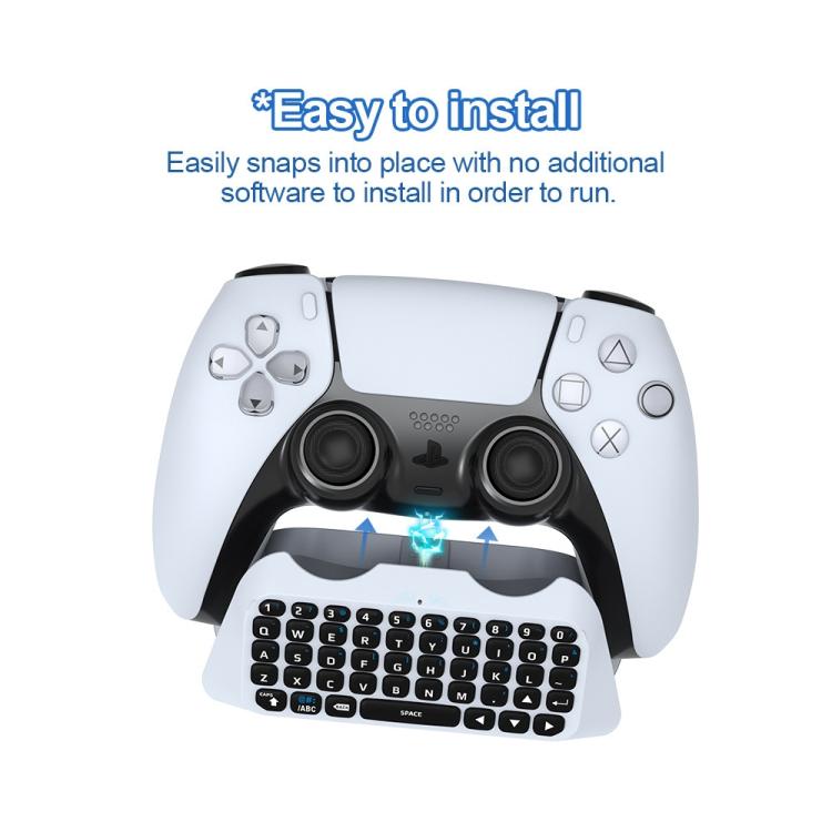 JYS-P5121 Bluetooth Wireless Handle Keyboard Can Chat Voice External Keyboard Suitable For PS5, Note: Without Handle  - Grey