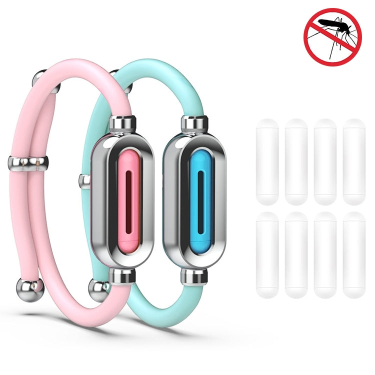 2 PCS Blue Pink SB-1301 Silicone Mosquito Repellent Bracelet Natural Plant Essential Oil Mosquito Buckle