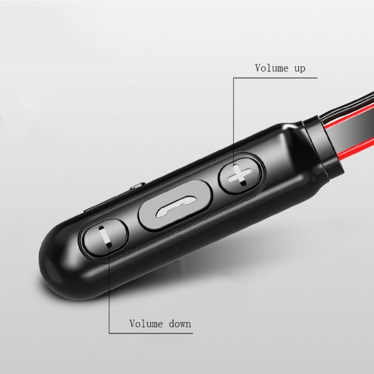 Q9S Hanging Neck Subwoofer In-Ear Wireless Bluetooth Sports Earphone(Black Red)