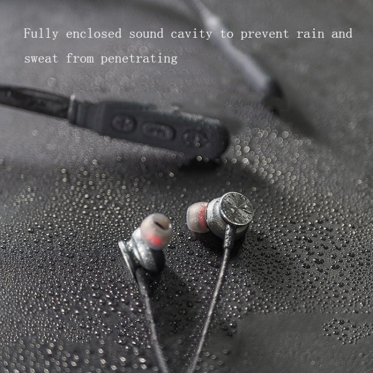 Q9S Hanging Neck Subwoofer In-Ear Wireless Bluetooth Sports Earphone(Black Red)