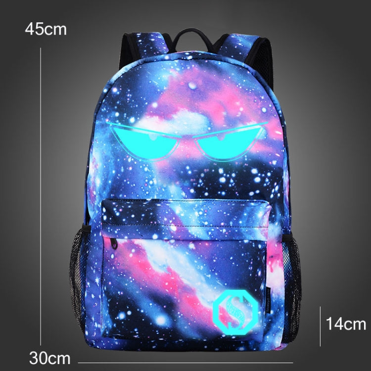 Starry Sky Luminous Backpack Oxford Cloth Printed Backpack, Colour: Star Blue Devil