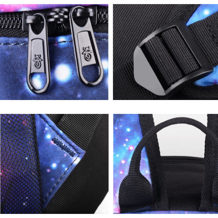 Starry Sky Luminous Backpack Oxford Cloth Printed Backpack, Colour: Blue Graffiti Music Kid
