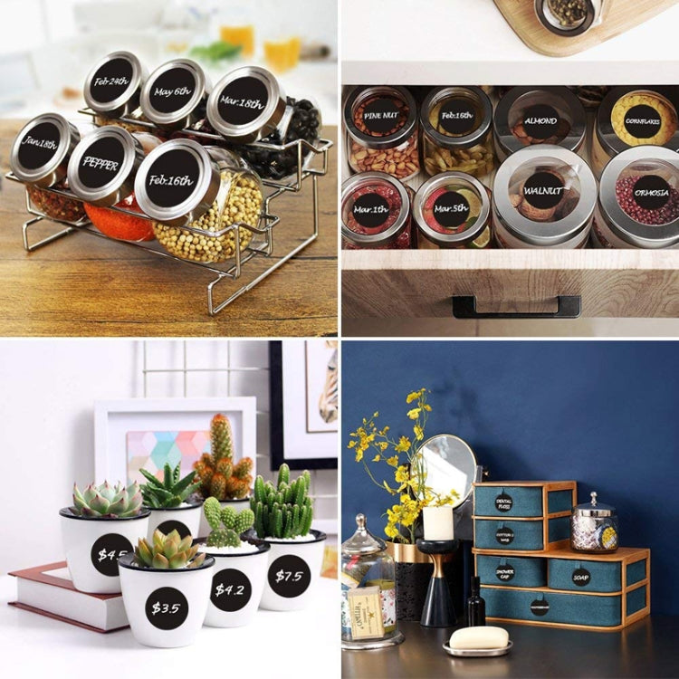 50 Sets Waterproof Removable Storage Bottle Sticker PVC Easy-To-Erasable Blackboard Sticker 18PCS/Set 250x140mm
