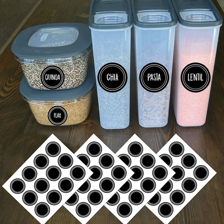 50 Sets Waterproof Removable Storage Bottle Sticker PVC Easy-To-Erasable Blackboard Sticker 12PCS/Set 140x180mm