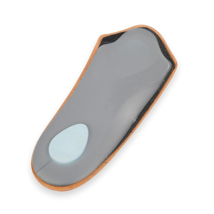2 Pairs Cow Leather Arch Half Insole Flat Arch Support O-Leg Corrective Insole,Size:  45/46