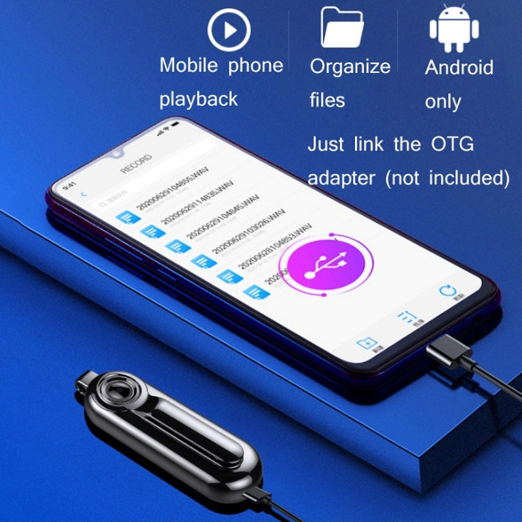V3 1080P Portable Hanging Back Clip Wide-Angle HD 1080P Voice Video Recorder, Capacity: 8GB(Black)