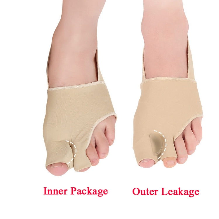 1 Pair Two Toes Split Toe Guard Foot Cover Toe Separation Thumb Varus Correction Foot Cover,Style: Inner Package Complexion, Size: L (40-45)