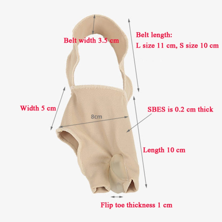 1 Pair Two Toes Split Toe Guard Foot Cover Toe Separation Thumb Varus Correction Foot Cover,Style: Inner Package Complexion, Size: L (40-45)