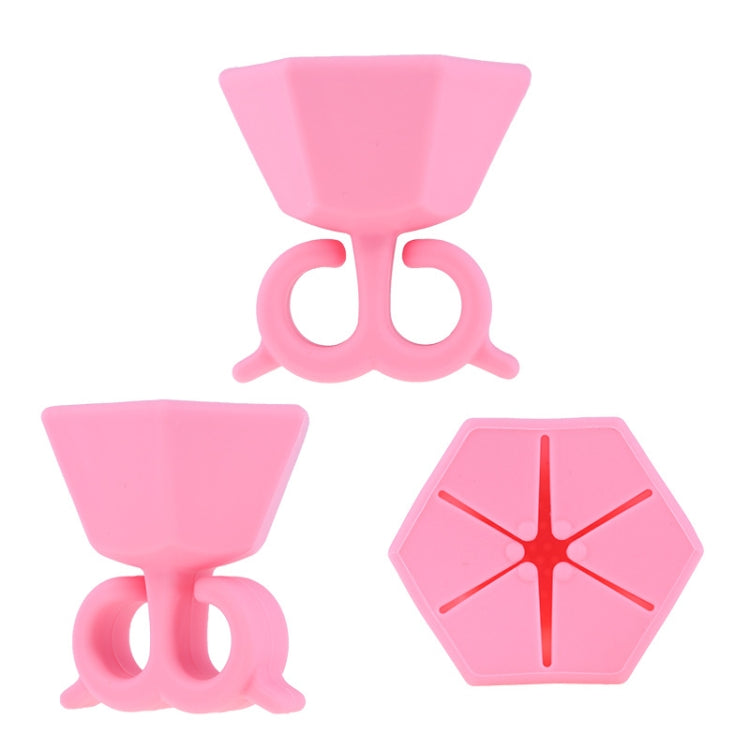 5 PCS Wearable Nail Polish Bottle Cover Silicone Anti-splash Nail Polish Finger Holder Random Colour Delivery