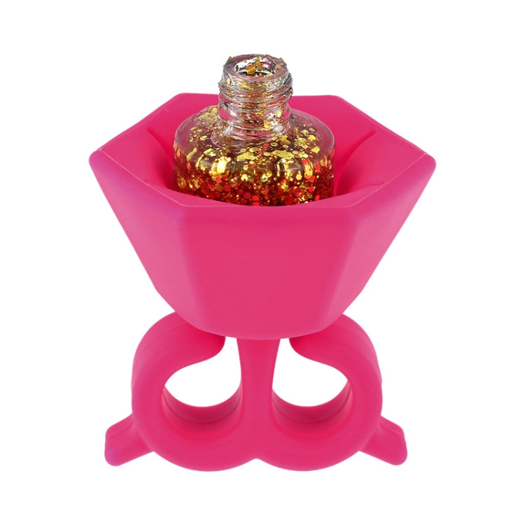 5 PCS Wearable Nail Polish Bottle Cover Silicone Anti-splash Nail Polish Finger Holder Random Colour Delivery