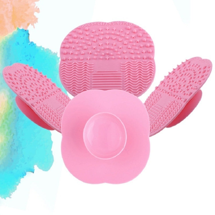5 PCS Four-leaf Clover Silicone Cosmetic Brush Cleaning Pad With Suction Cup Random Colour Delivery