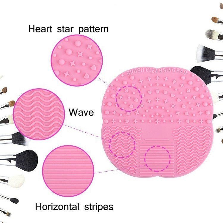 5 PCS Four-leaf Clover Silicone Cosmetic Brush Cleaning Pad With Suction Cup Random Colour Delivery