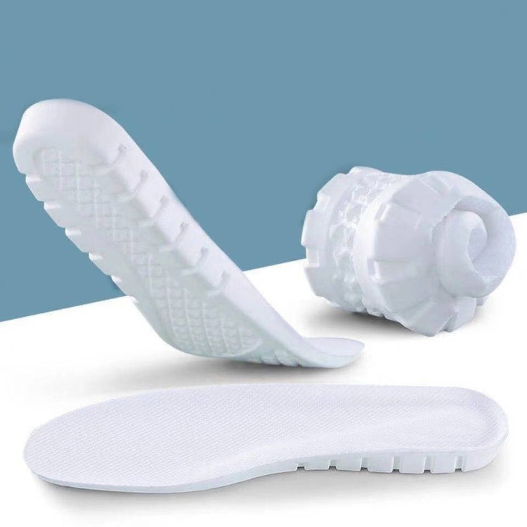 6 Pairs  085 Sports Insoles Men And Women Breathable Sweat-Absorbent Deodorant Silicone Thickened Shock-Absorbing Insole, Size: 36(White Bottom White Surface)