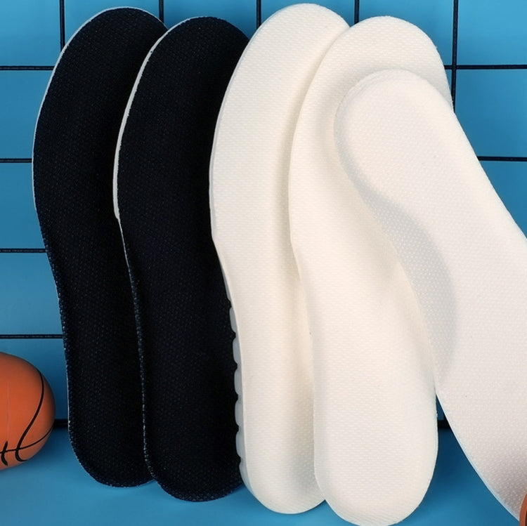 6 Pairs  085 Sports Insoles Men And Women Breathable Sweat-Absorbent Deodorant Silicone Thickened Shock-Absorbing Insole, Size: 40(White Bottom Black Surface)