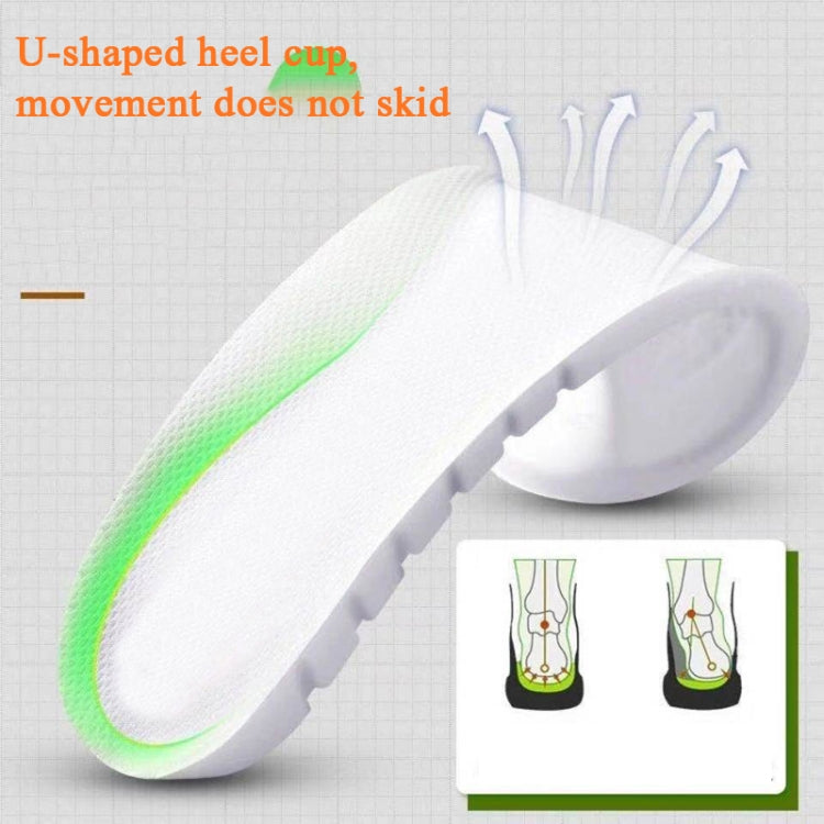 6 Pairs  085 Sports Insoles Men And Women Breathable Sweat-Absorbent Deodorant Silicone Thickened Shock-Absorbing Insole, Size: 40(White Bottom Black Surface)
