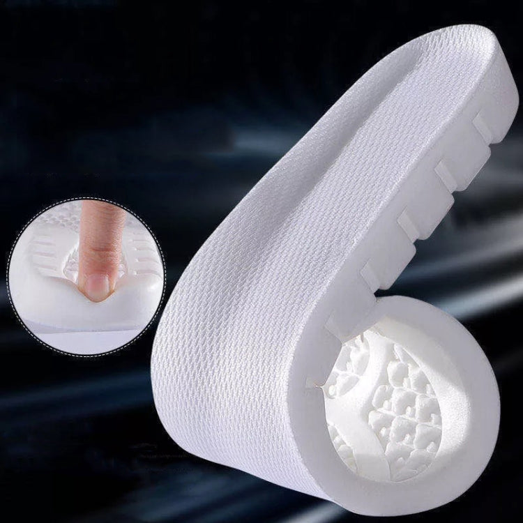 6 Pairs  085 Sports Insoles Men And Women Breathable Sweat-Absorbent Deodorant Silicone Thickened Shock-Absorbing Insole, Size: 41(White Bottom White Surface)