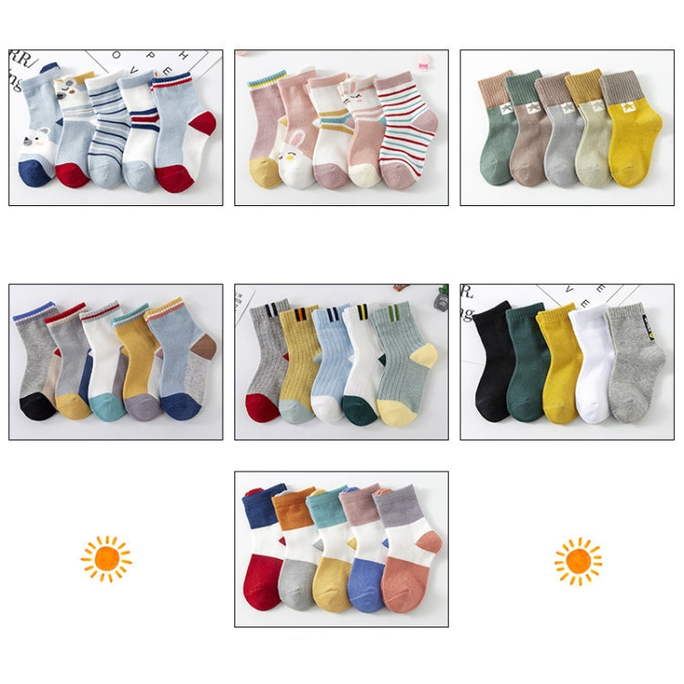 10 Pairs Spring And Summer Children Socks Combed Cotton Tube Socks M