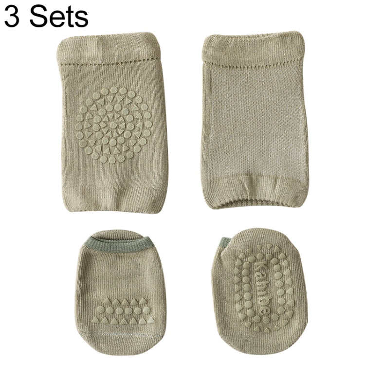 3 Sets Summer Children Knee Pads Baby Floor Socks Baby Non-Slip Crawling Sports Protection Suit S 0-1 Years Old
