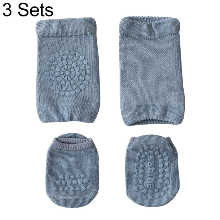 3 Sets Summer Children Knee Pads Baby Floor Socks Baby Non-Slip Crawling Sports Protection Suit S 0-1 Years Old
