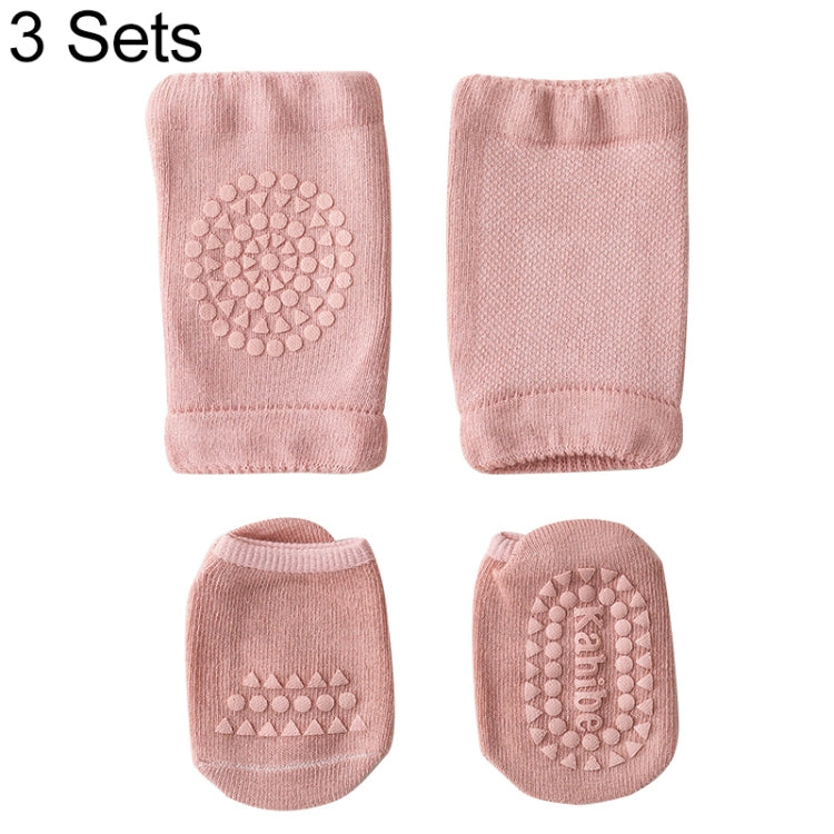 3 Sets Summer Children Knee Pads Baby Floor Socks Baby Non-Slip Crawling Sports Protection Suit S 0-1 Years Old