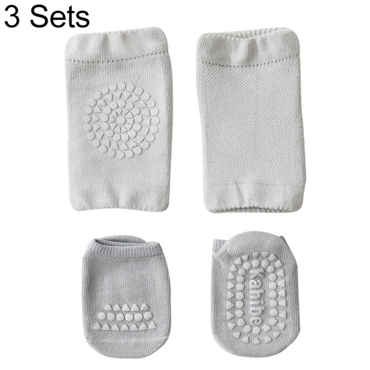 3 Sets Summer Children Knee Pads Baby Floor Socks Baby Non-Slip Crawling Sports Protection Suit M 1-3 Years Old
