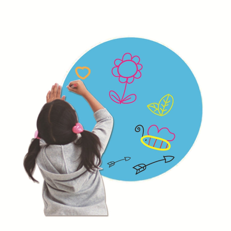Erasable PVC Round Self-Adhesive Message Board Children Drawing Teaching Blackboard Sticker Color Random Delivery, Size: 10 Colors/Set 28CM