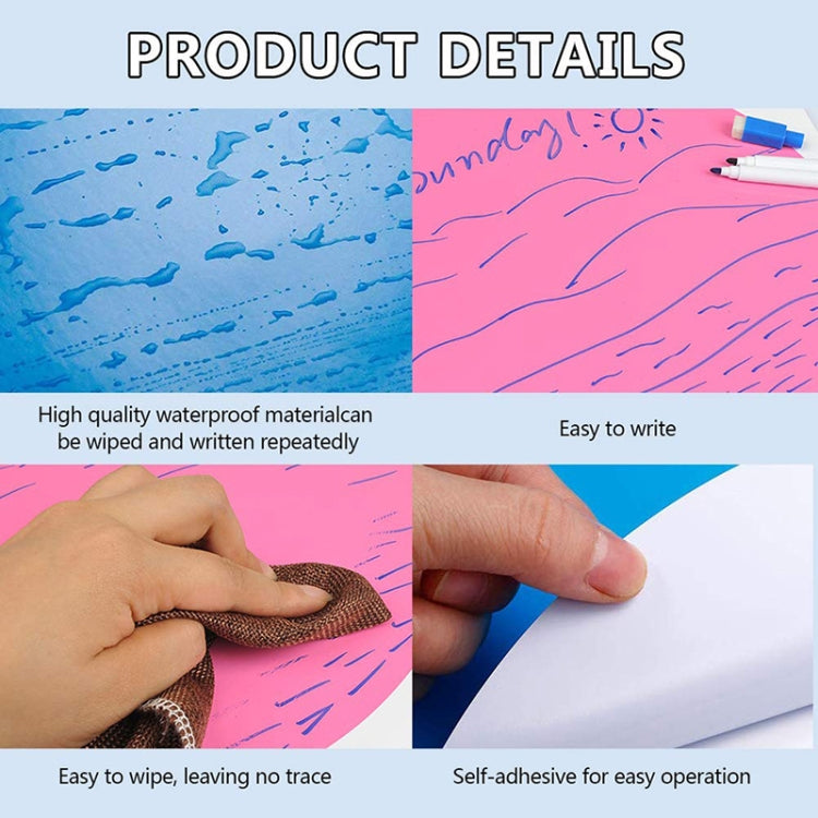 Erasable PVC Round Self-Adhesive Message Board Children Drawing Teaching Blackboard Sticker Color Random Delivery, Size: 10 Colors/Set 28CM