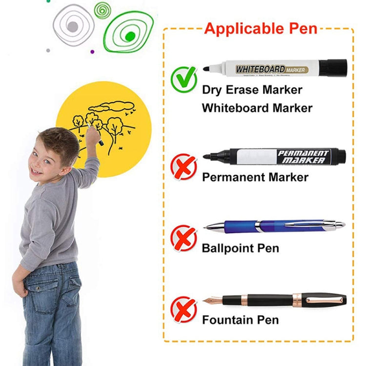 Erasable PVC Round Self-Adhesive Message Board Children Drawing Teaching Blackboard Sticker Color Random Delivery, Size: 10 Colors/Set 30CM