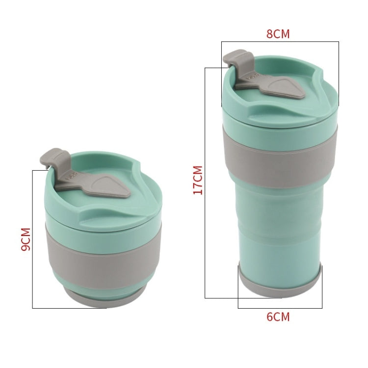 380ml Outdoor Travel Silicone Folding Eater Cup Sports Portable Retractable Compression Cup, Colour: Cyan