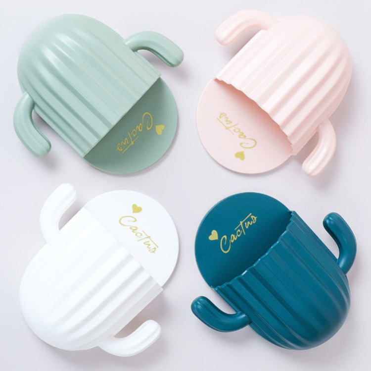 4 PCS Cactus Shape Punch-Free Toothbrush Toothpaste Storage Rack Bathroom Wall Suction Dental Holder,Random Color Delivery