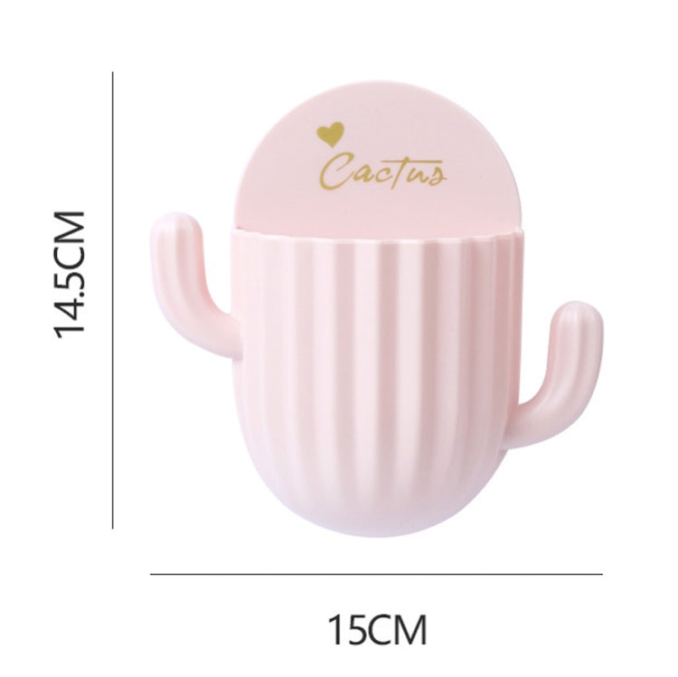 4 PCS Cactus Shape Punch-Free Toothbrush Toothpaste Storage Rack Bathroom Wall Suction Dental Holder,Random Color Delivery