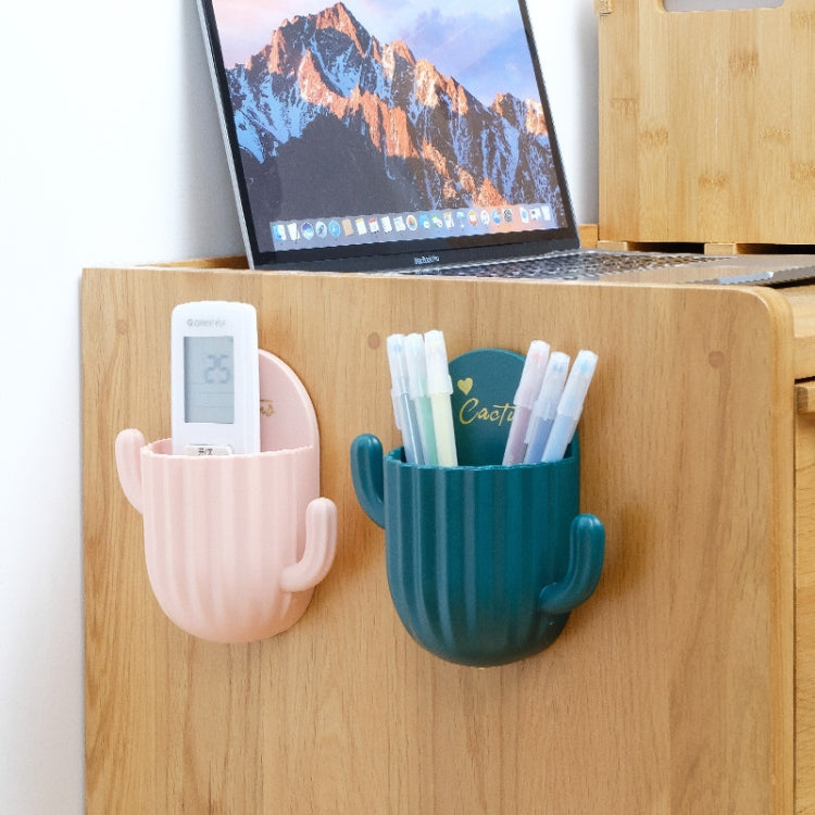 4 PCS Cactus Shape Punch-Free Toothbrush Toothpaste Storage Rack Bathroom Wall Suction Dental Holder,Random Color Delivery